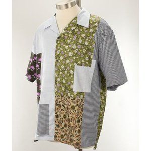 MCQ GROW UP Multicolor PATCHED Oversized Cotton Patchwork Shirt MEDIUM NWT